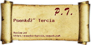 Psenkó Tercia névjegykártya