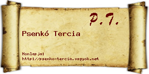 Psenkó Tercia névjegykártya